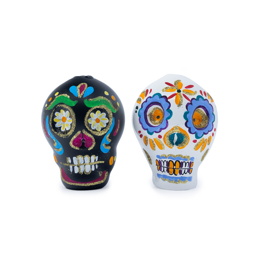 White and black Mexican calavera