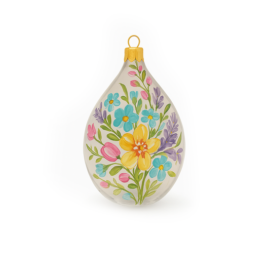 Uovo Pasquale con fiori multicolori