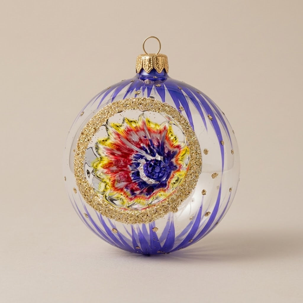 Dettaglio del decoro dipinto a pennello: Unica collection, viola, decoro libero ed esemplare unico