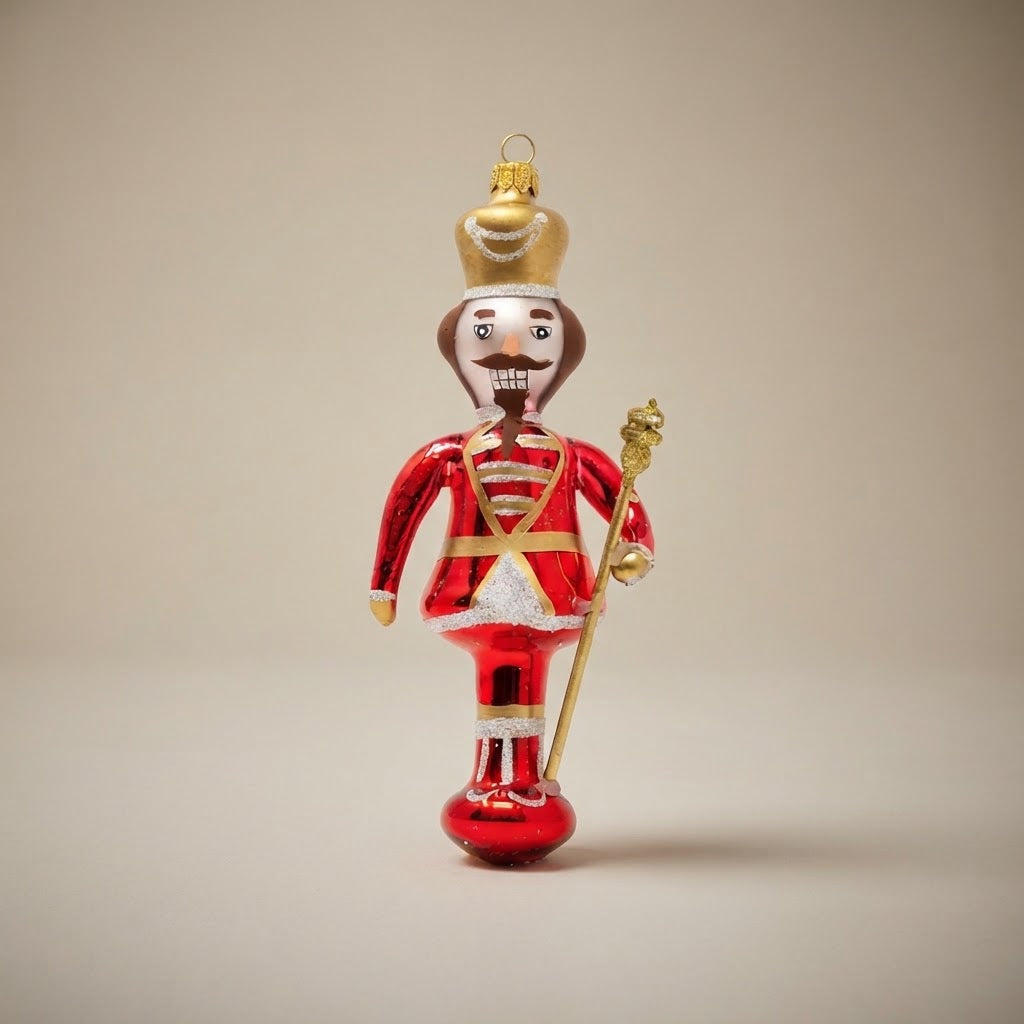 Red toy soldier, hand-painted Christmas ornament