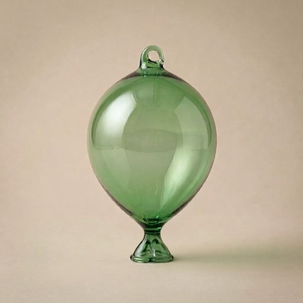 Green glass balloon ornament