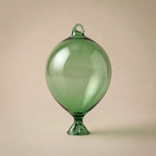 Green glass balloon ornament