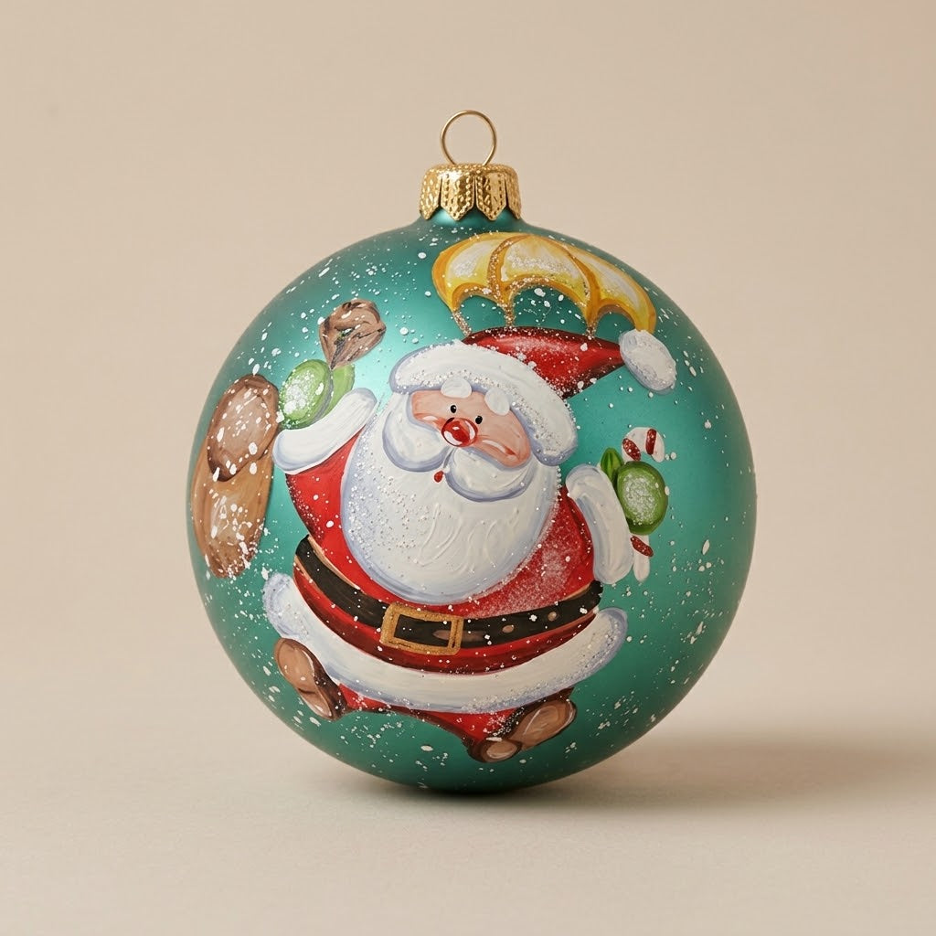 Santa with Parachute Ornament 