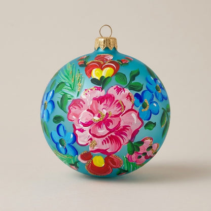 Floral ball on turquoise