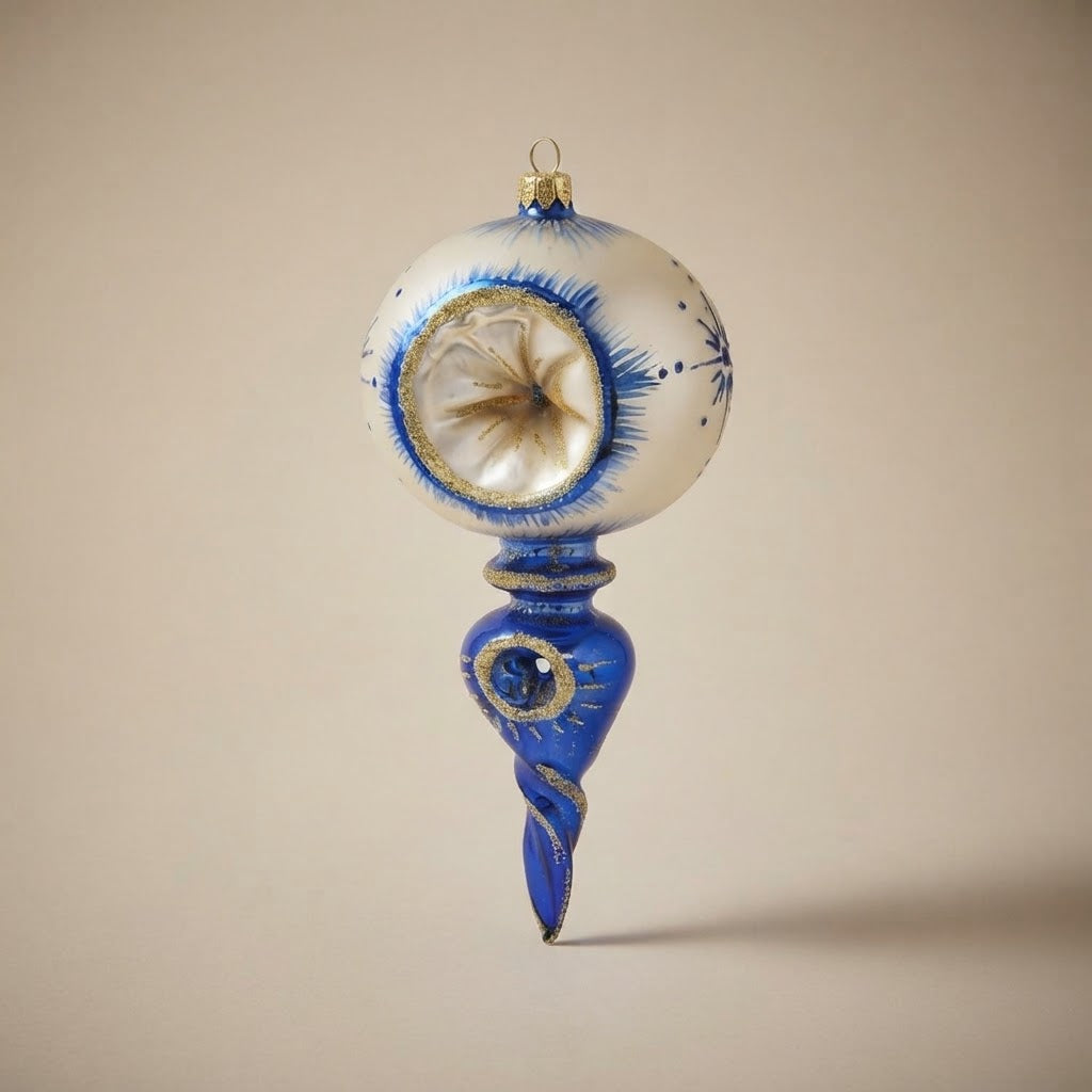 Dettaglio del decoro dipinto a pennello: Unica collection, blu, decoro libero ed esemplare unico