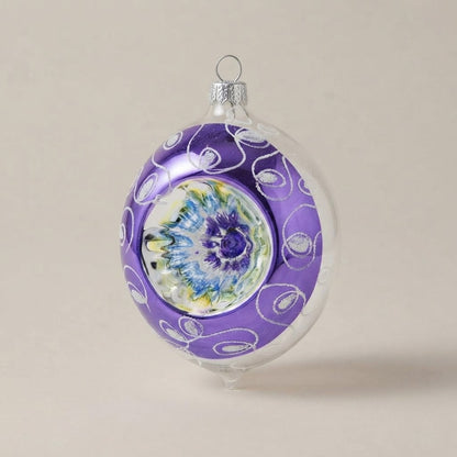 Dettaglio del decoro dipinto a pennello: Unica collection, viola, decoro libero ed esemplare unico
