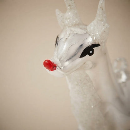 Running reindeer, hand-painted Christmas ornament: another view