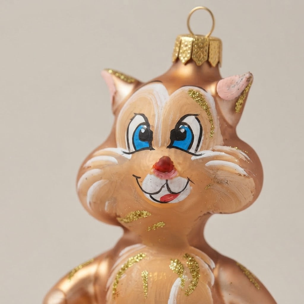 Scoiattolo, decorazione di Natale dipinta a mano: dettaglio della decorazione