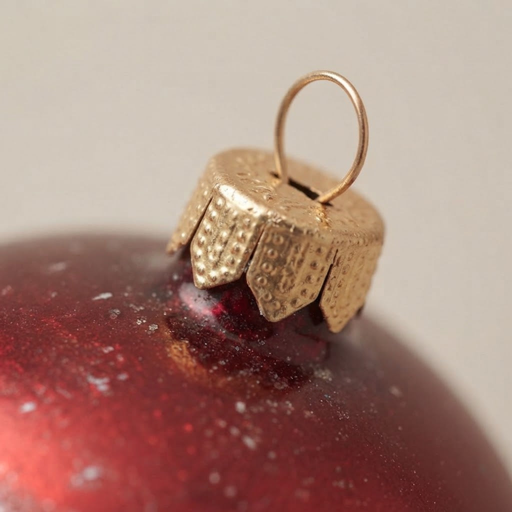 Lato e retro della palla di Natale in vetro soffiato
