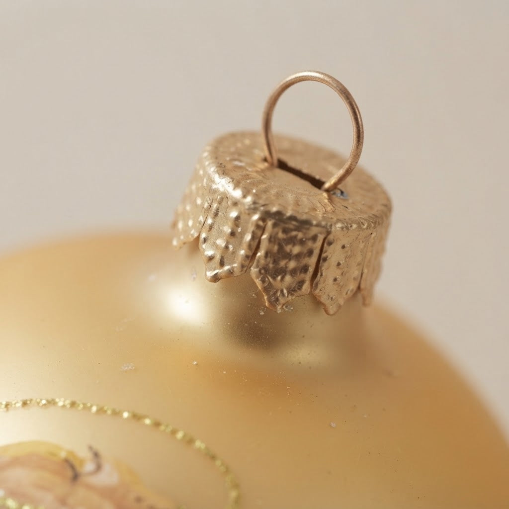 Lato e retro della palla di Natale in vetro soffiato