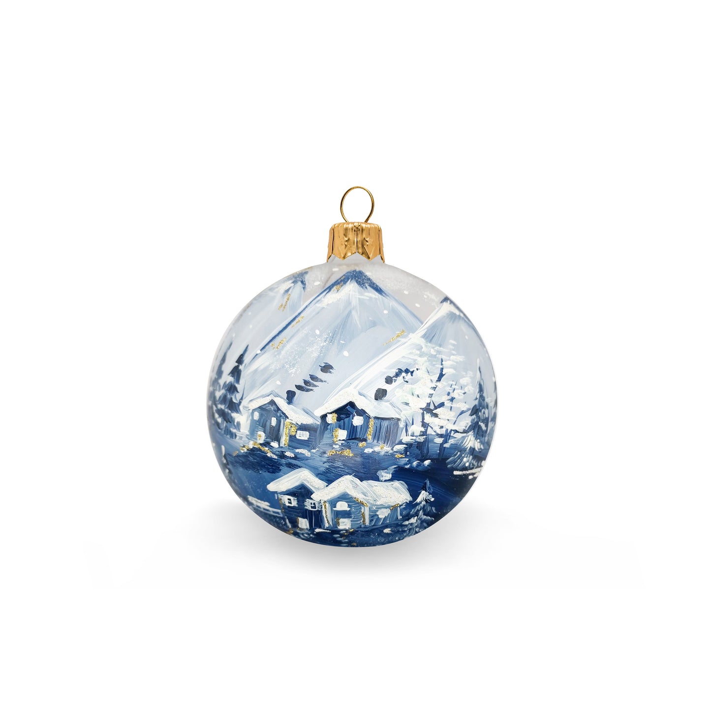 Blue snowy landscape ball