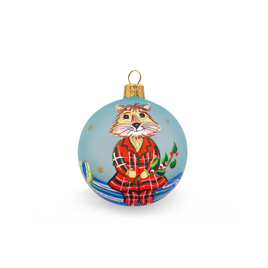 Scottish fox ball on light blue