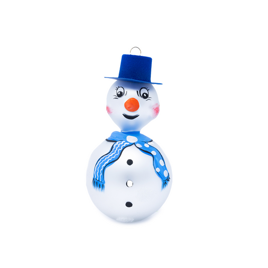 Snowman blue scarf