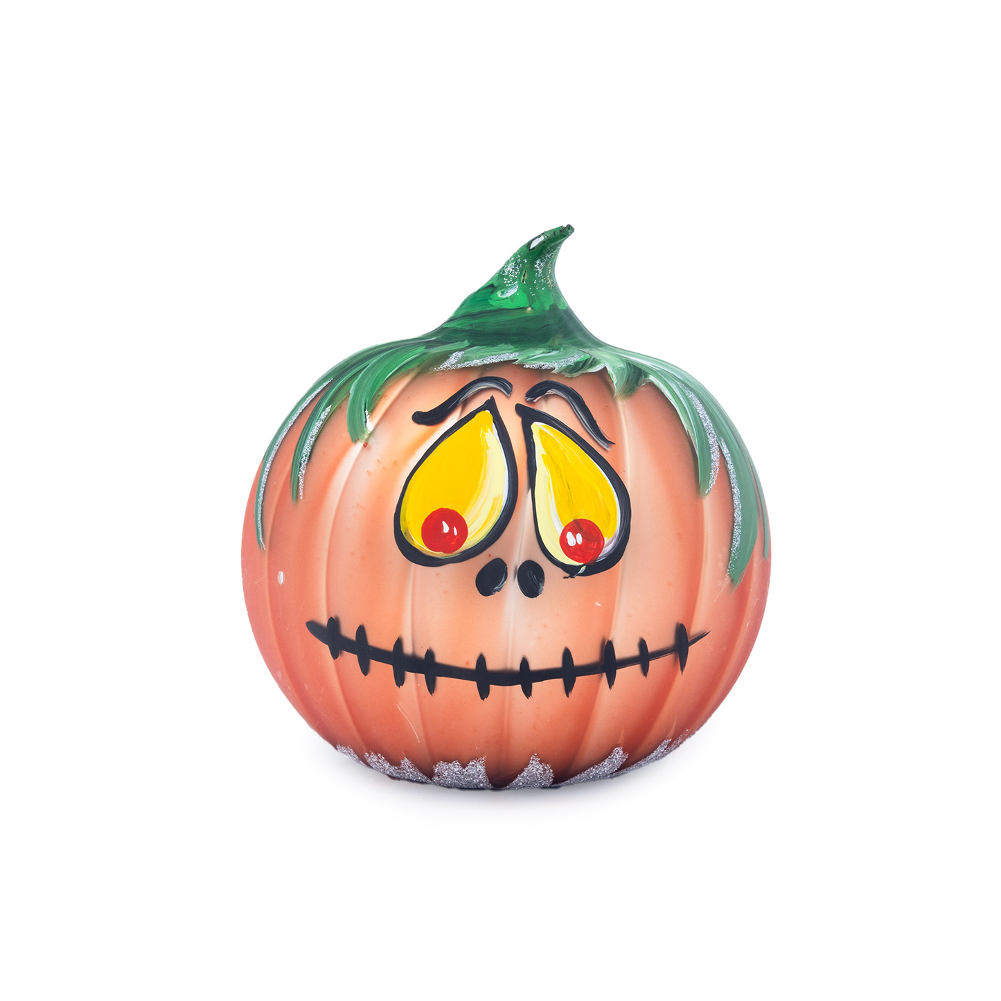 Round yellow-eyed striped pumpkin