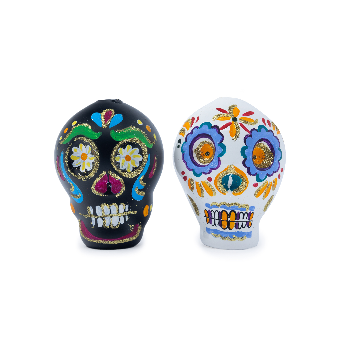 White and black Mexican calavera