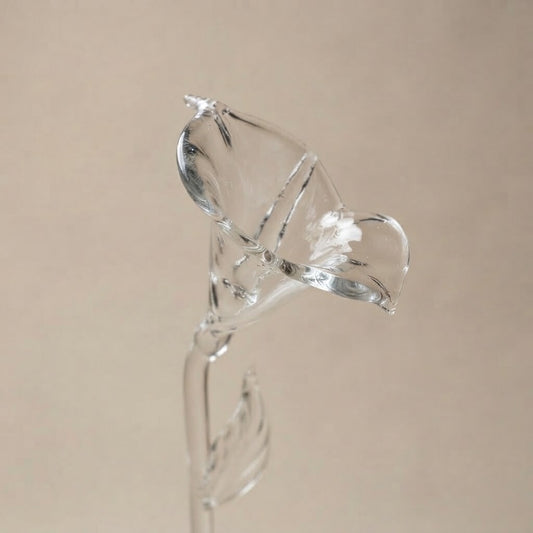 Detail: Clear glass bellflower