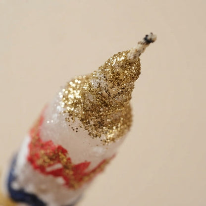 Multicolor zigzag clip-on candle ornament – decoration detail