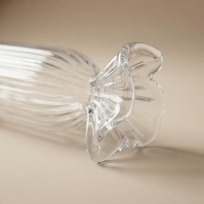 Long clear ribbed glass candy – decoration detail