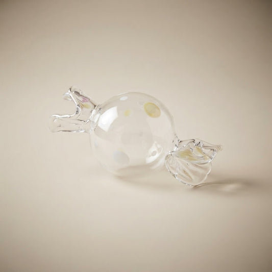 Clear candy with ivory dots