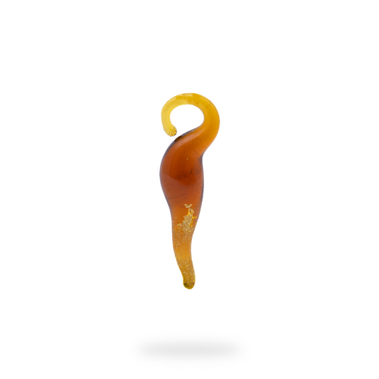 Amber lucky horn pendant