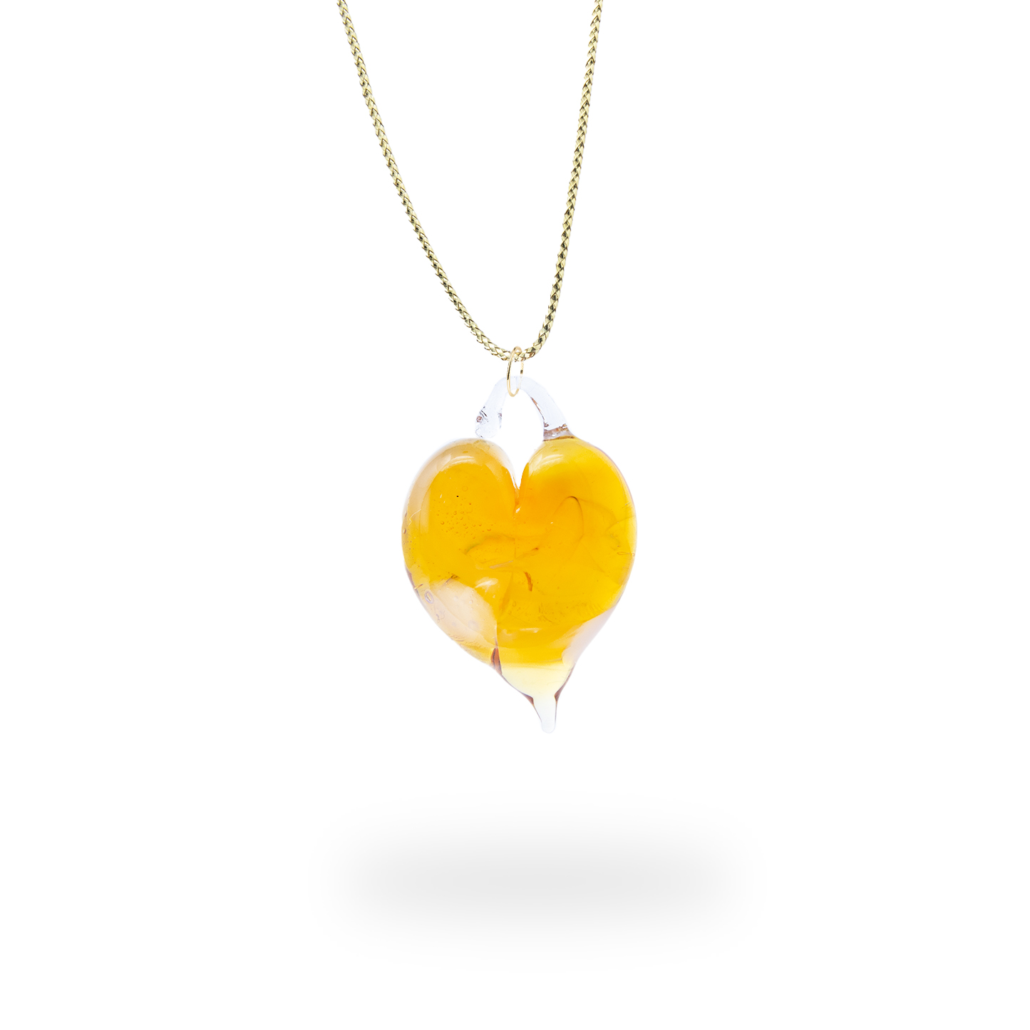 Full amber heart pendant