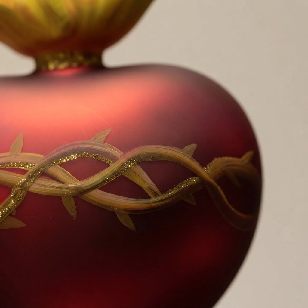 Detail of the hand-painted crown of thorns
