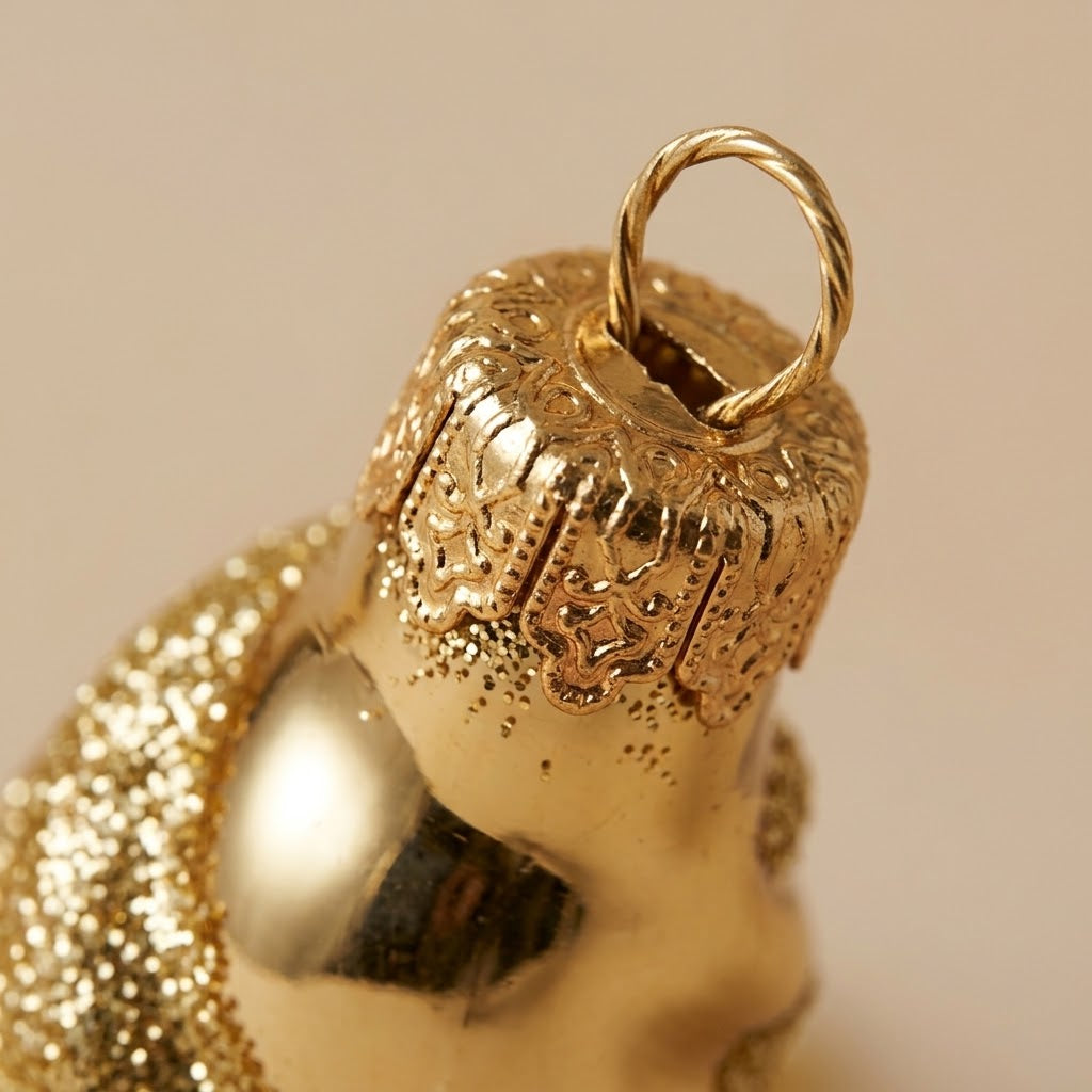 Cappuccio dorato del ghiacciolo di Natale oro