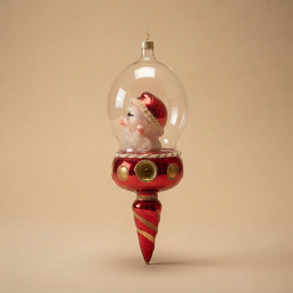 Giostra di Natale con Babbo Natale nella bolla – vista di lato