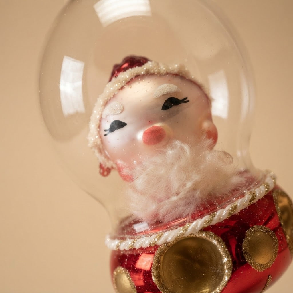 Giostra di Natale con Babbo Natale nella bolla – dettaglio del decoro