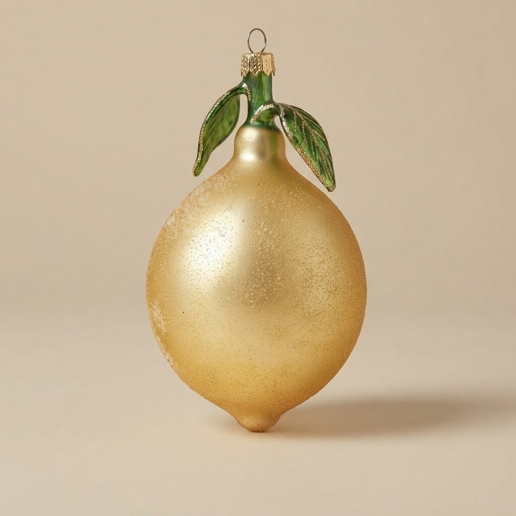Gold lemon with leaves