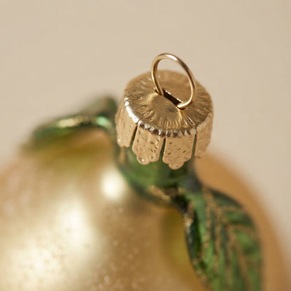 Close-up: Gold lemon with leaves