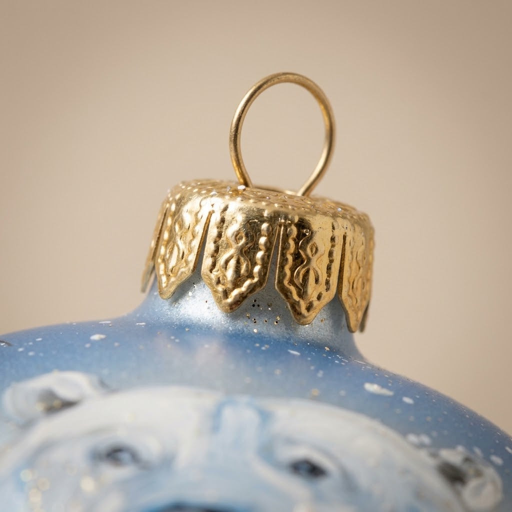 Christmas ornament with polar bears, 4 in (10 cm)