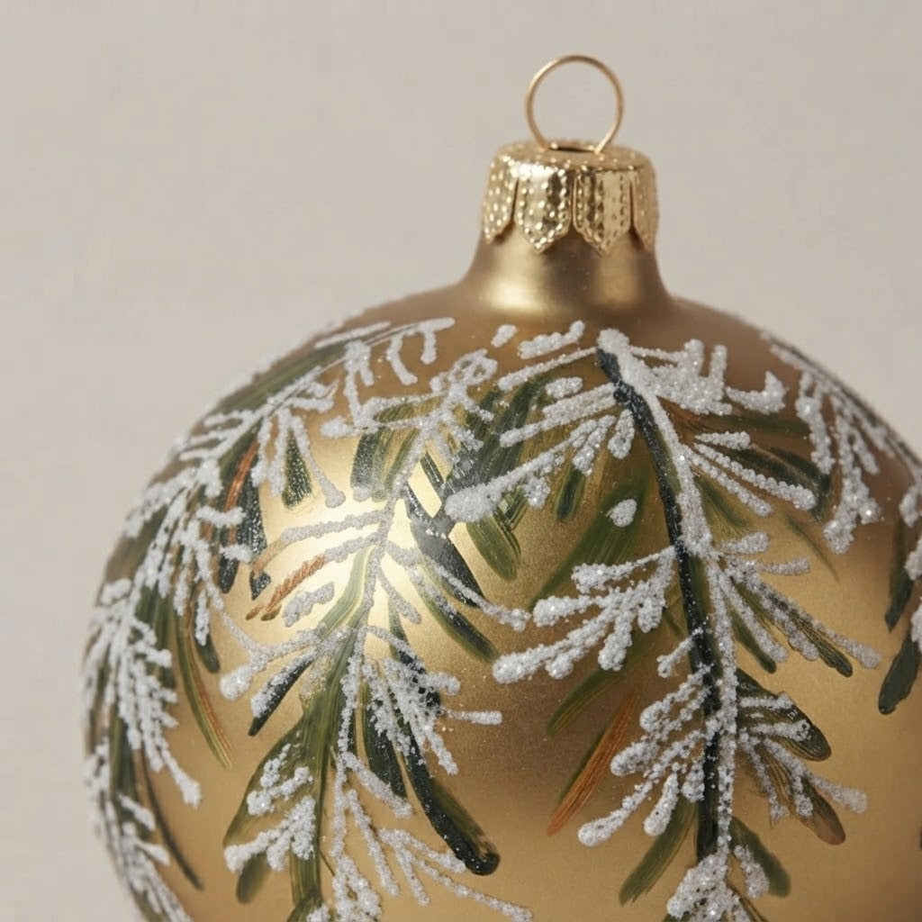 Frosted Pine Christmas ornament, 4 in (10 cm)
