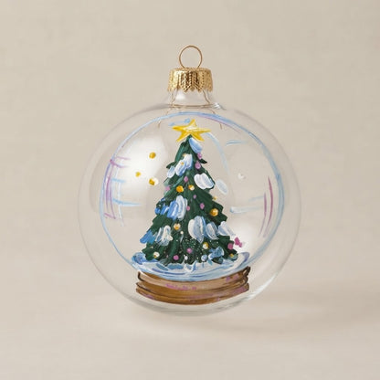 Palla di Natale albero nella palla di neve, Ø 10 cm