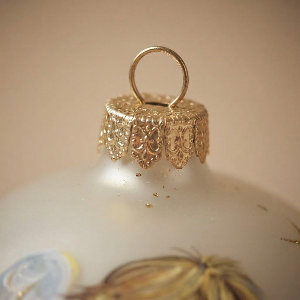 Gold-tone cap and gold glitter stars