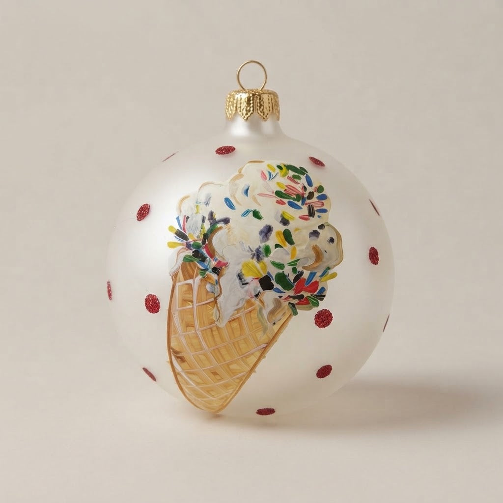 Palla di Natale cono gelato con zuccherini, Ø 10 cm