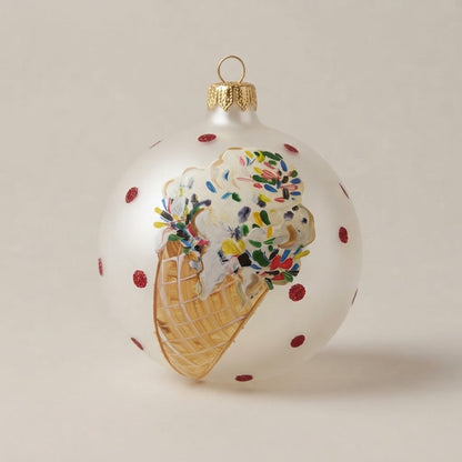 Palla di Natale cono gelato con zuccherini, Ø 10 cm