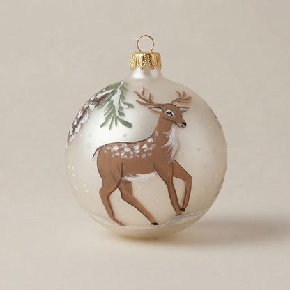 Palla di Natale renna e pigne, Ø 10 cm