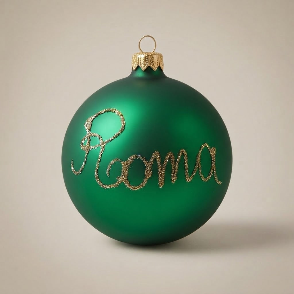 Palla di Natale Castel Sant'Angelo su verde, Ø 10 cm – cappuccio dorato