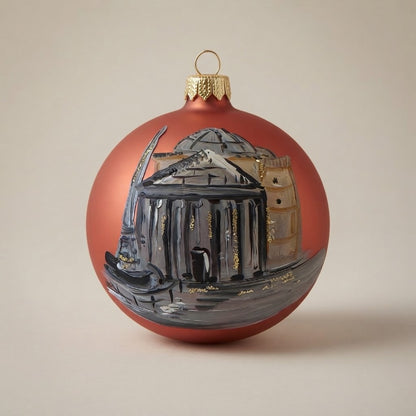 Palla di Natale Pantheon su terracotta, Ø 10 cm – vista intera