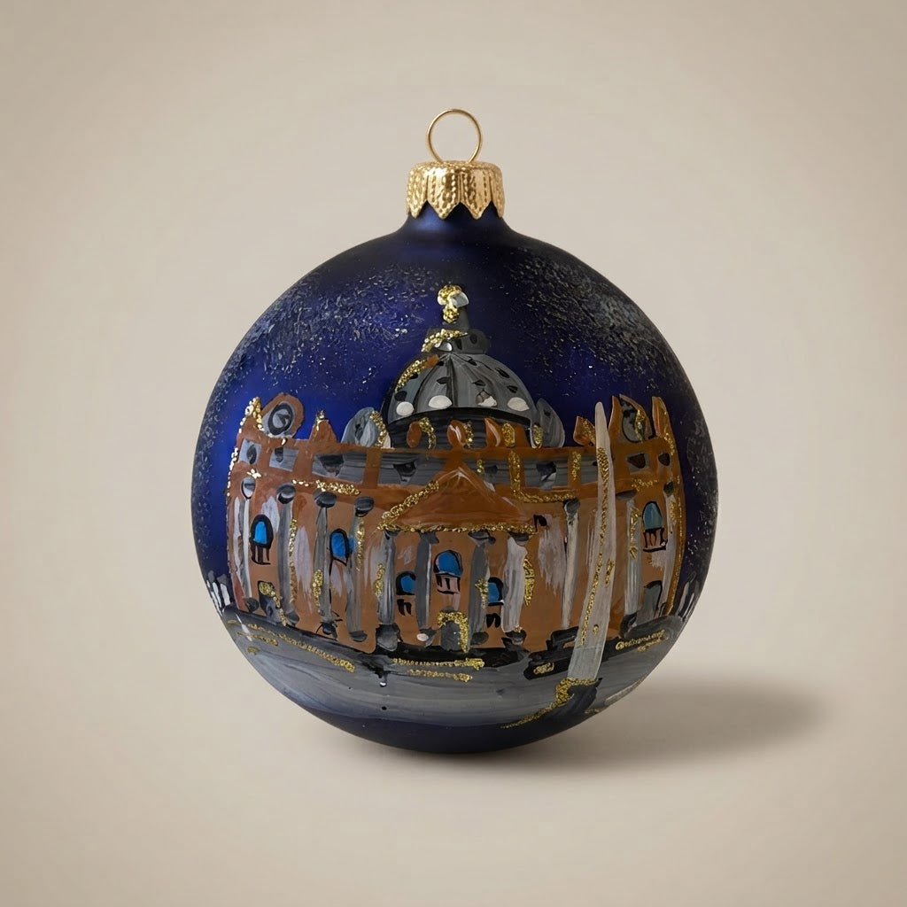 Palla di Natale San Pietro su blu notte, Ø 10 cm – vista intera