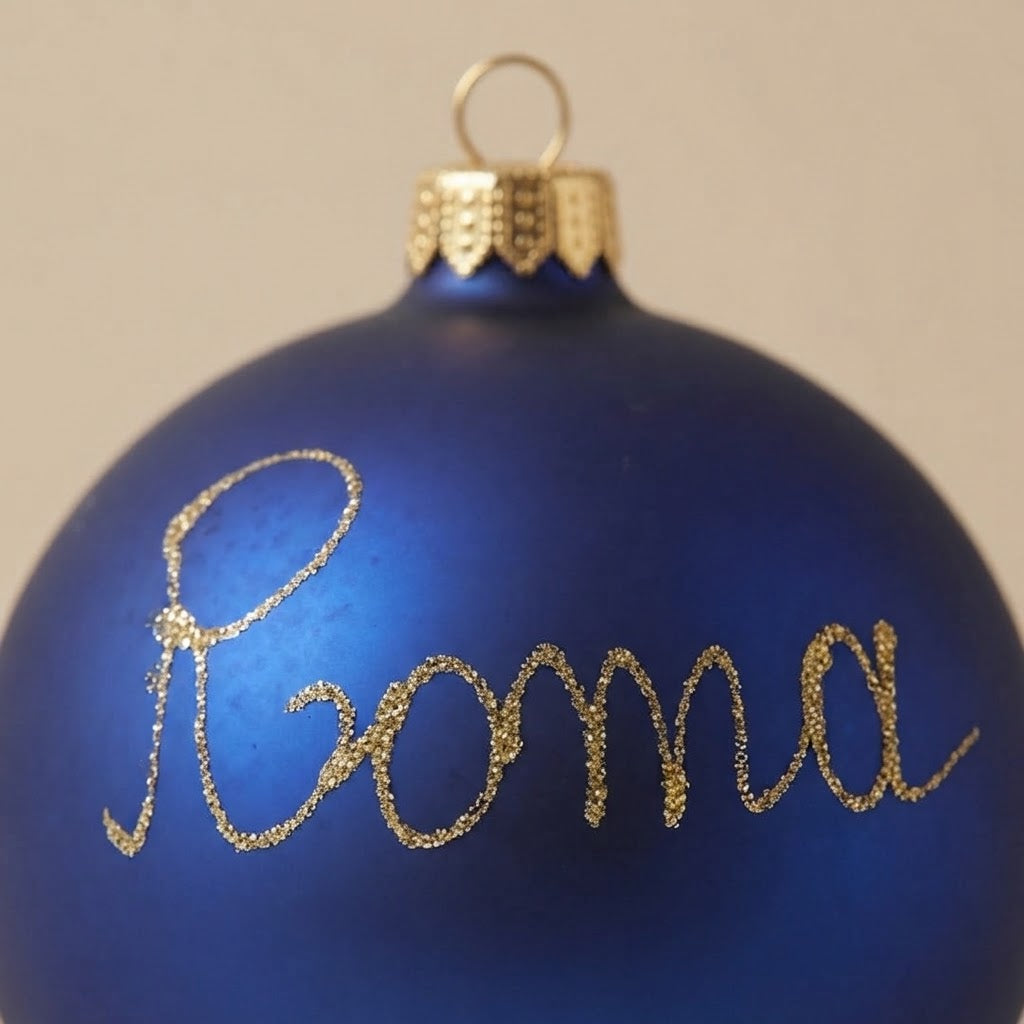 Palla di Natale San Pietro su blu notte, Ø 10 cm – cappuccio dorato