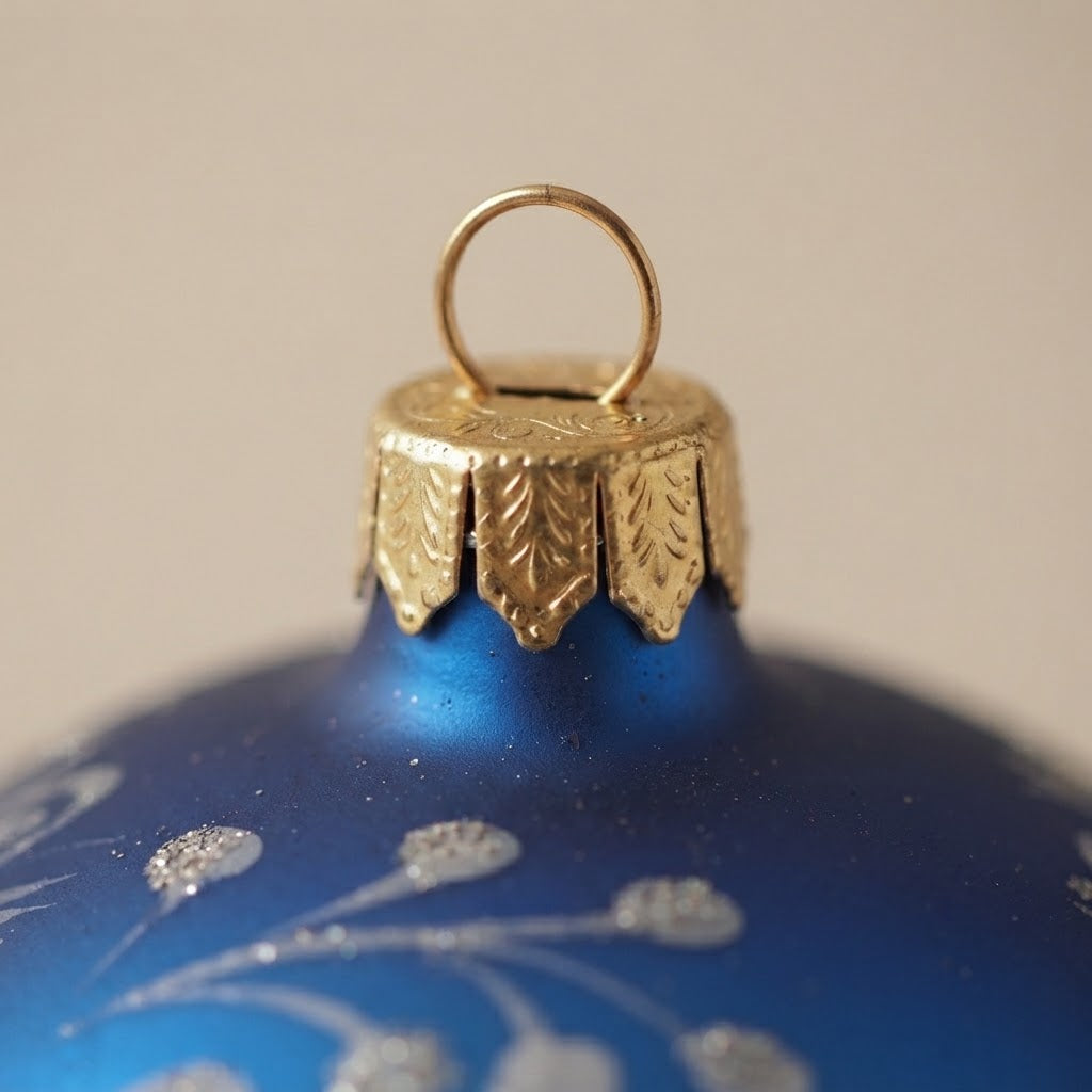 Dettaglio ravvicinato: palla di Natale scritta Merry Christmas argento su blu, Ø 10 cm