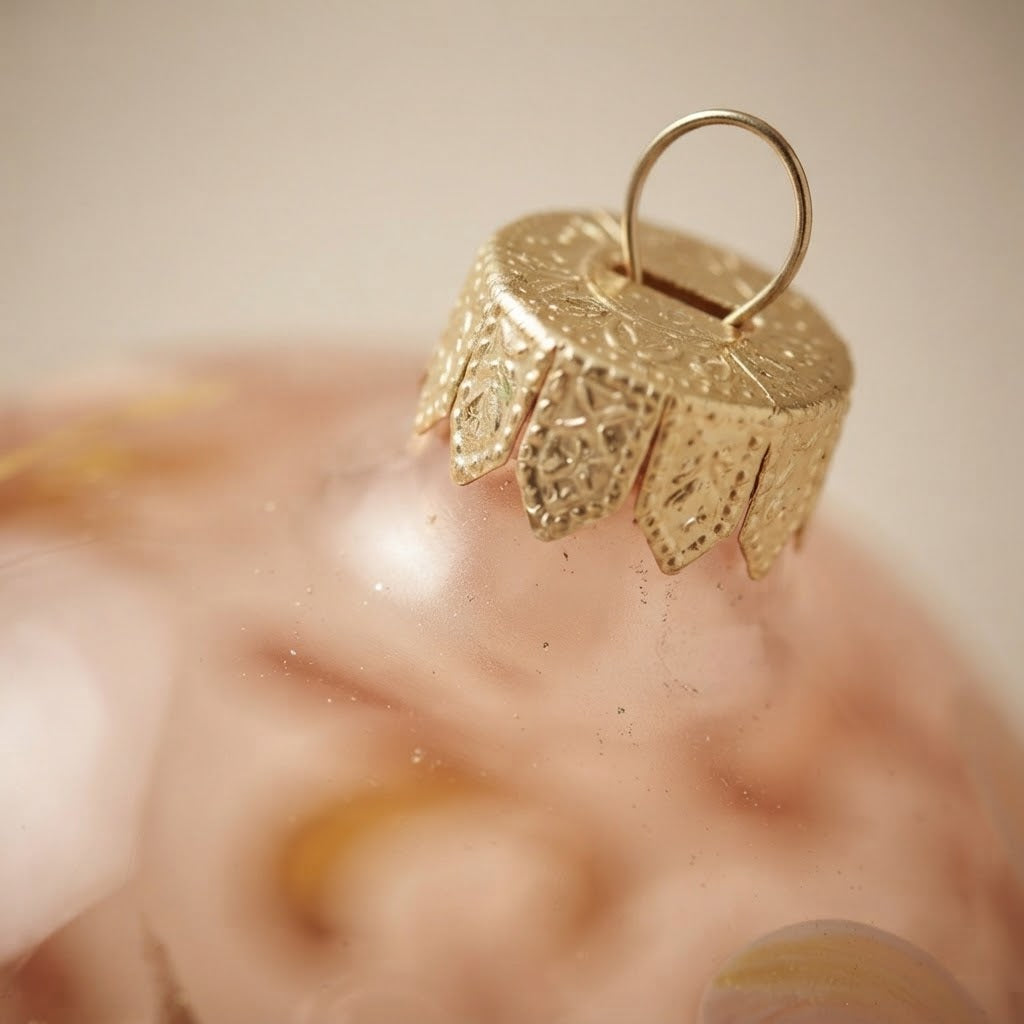 Cappuccio dorato della palla di Natale trasparente