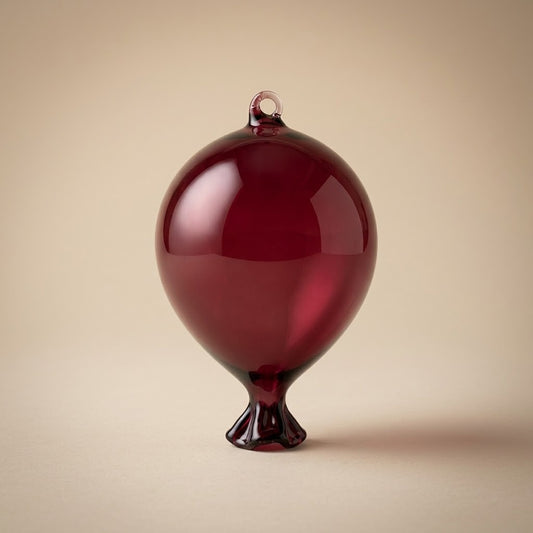 Burgundy glass balloon ornament to hang