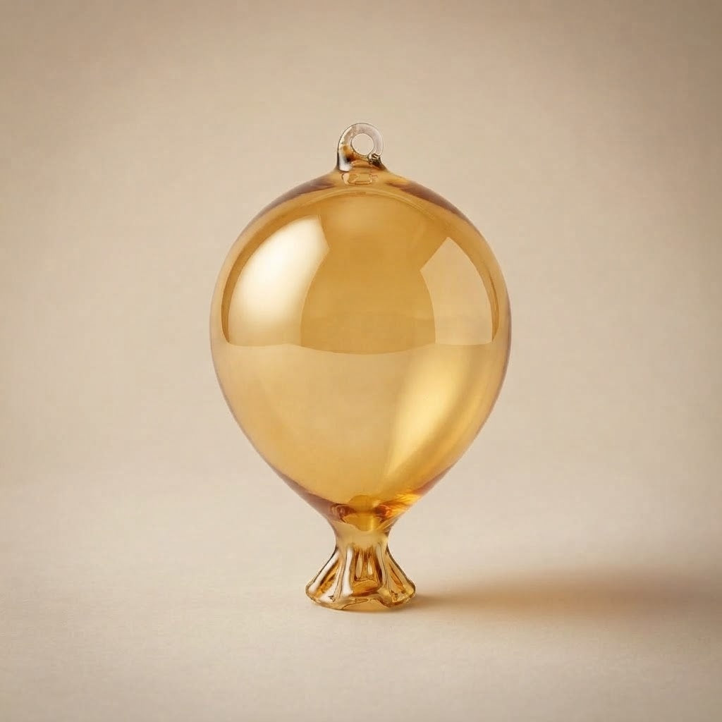 Palloncino di vetro giallo ambra da appendere