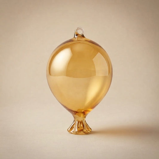 Amber glass balloon ornament to hang