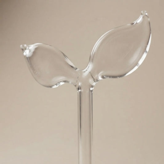 Detail: Clear glass stem with leaves