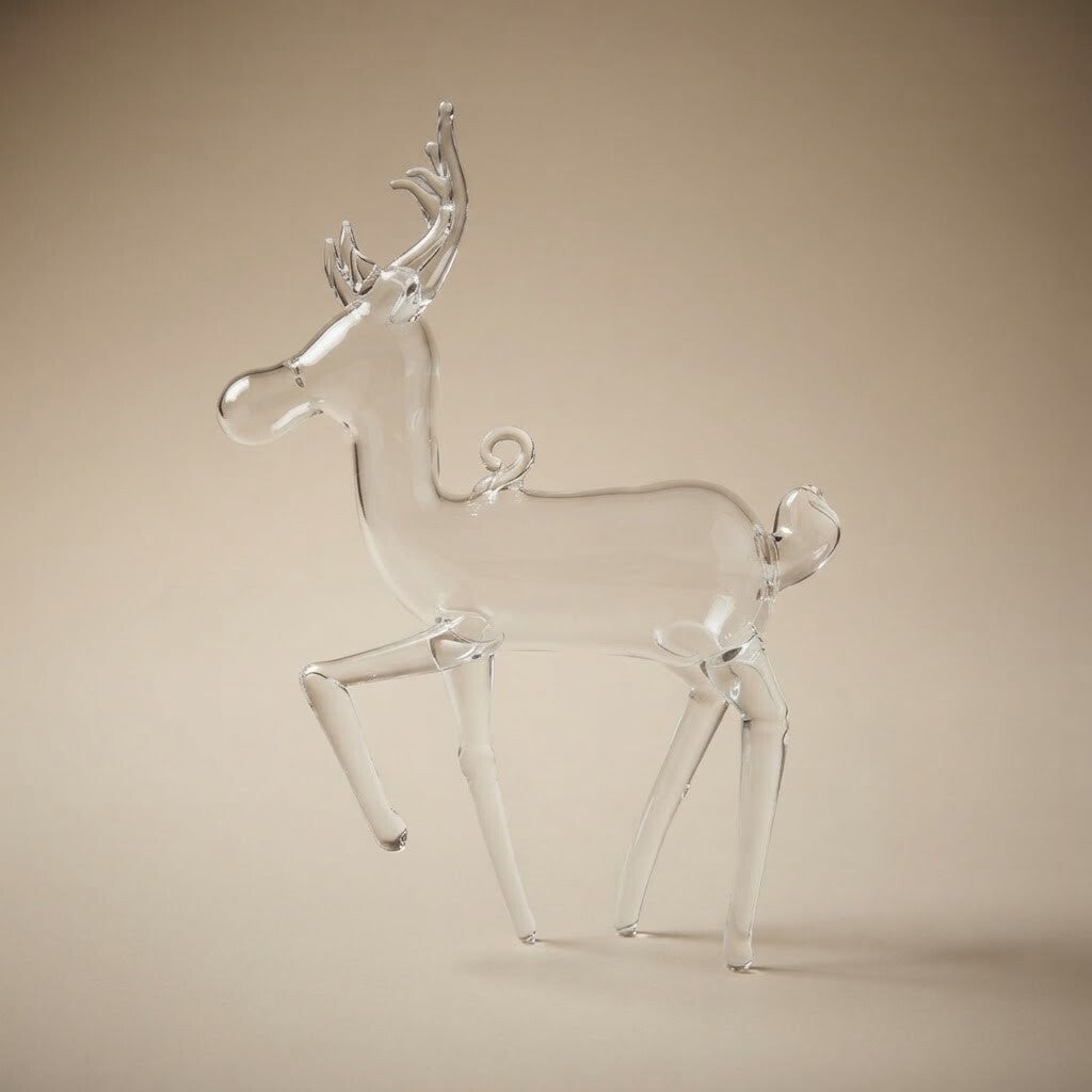 Clear glass reindeer