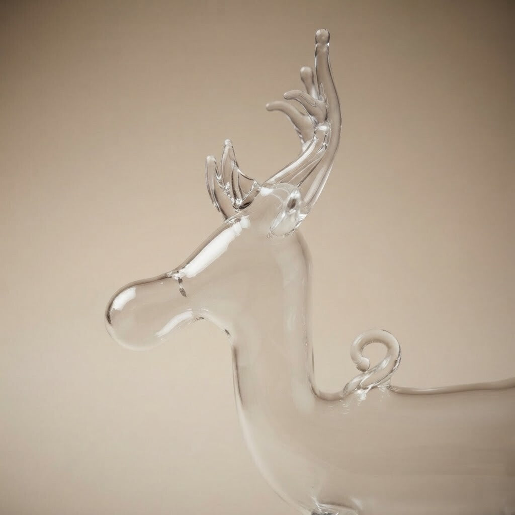 Decoration detail: Clear glass reindeer